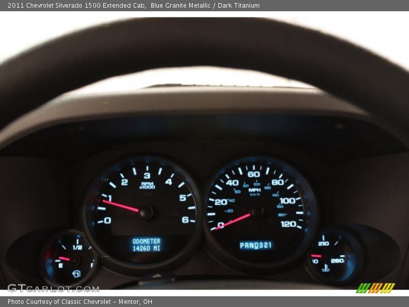 Blue Granite Metallic / Dark Titanium 2011 Chevrolet Silverado 1500 Extended Cab