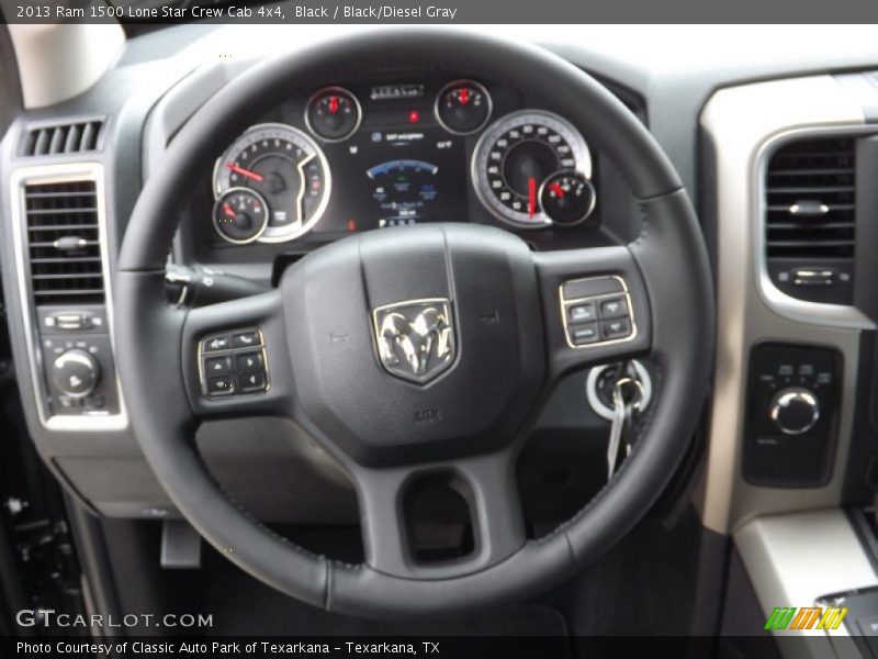 Black / Black/Diesel Gray 2013 Ram 1500 Lone Star Crew Cab 4x4