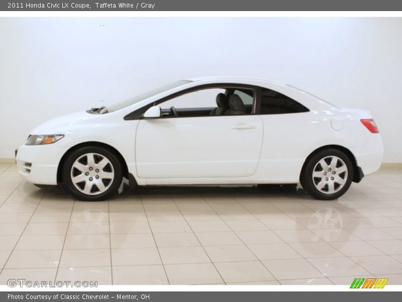 Taffeta White / Gray 2011 Honda Civic LX Coupe