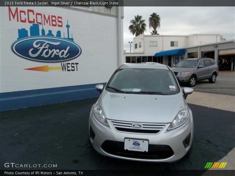 Ingot Silver / Charcoal Black/Light Stone 2013 Ford Fiesta S Sedan