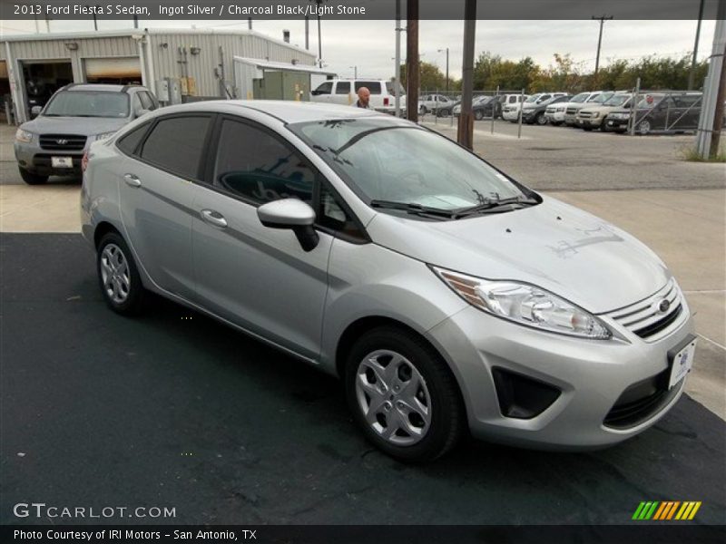 Ingot Silver / Charcoal Black/Light Stone 2013 Ford Fiesta S Sedan