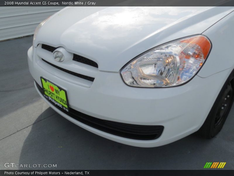 Nordic White / Gray 2008 Hyundai Accent GS Coupe