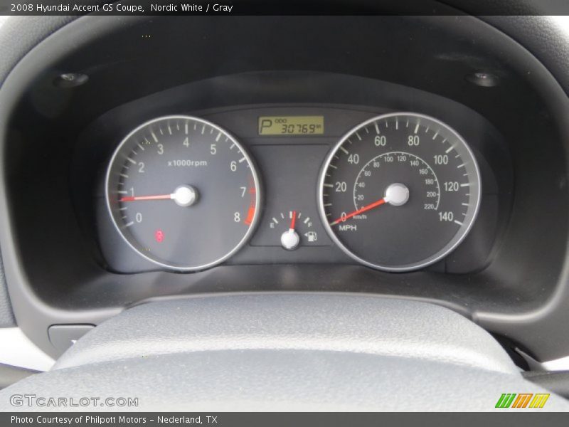 Nordic White / Gray 2008 Hyundai Accent GS Coupe