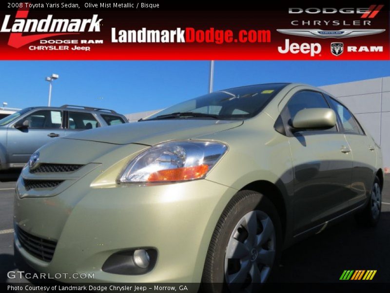 Olive Mist Metallic / Bisque 2008 Toyota Yaris Sedan