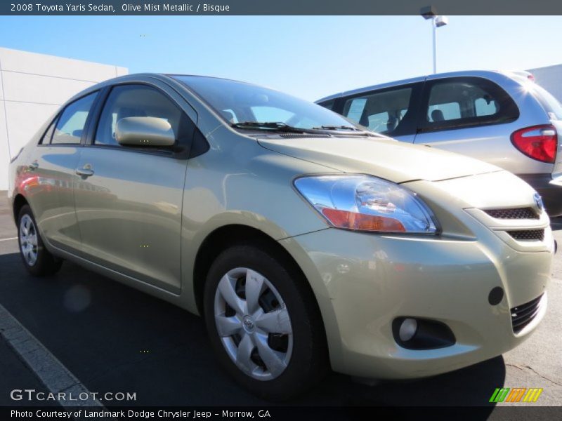 Olive Mist Metallic / Bisque 2008 Toyota Yaris Sedan