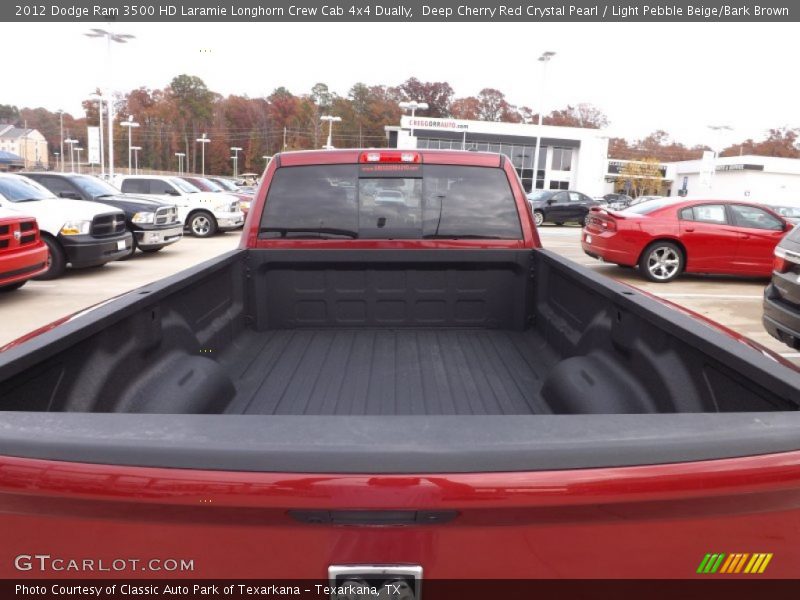 Deep Cherry Red Crystal Pearl / Light Pebble Beige/Bark Brown 2012 Dodge Ram 3500 HD Laramie Longhorn Crew Cab 4x4 Dually