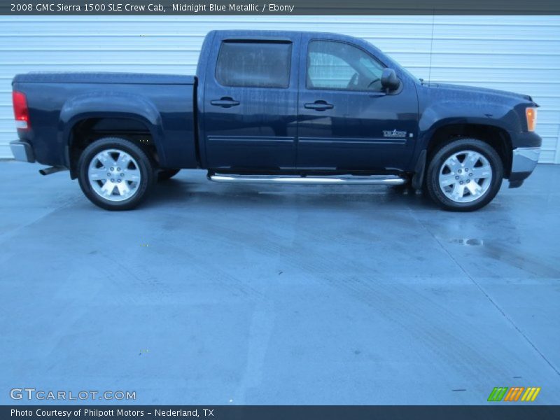 Midnight Blue Metallic / Ebony 2008 GMC Sierra 1500 SLE Crew Cab