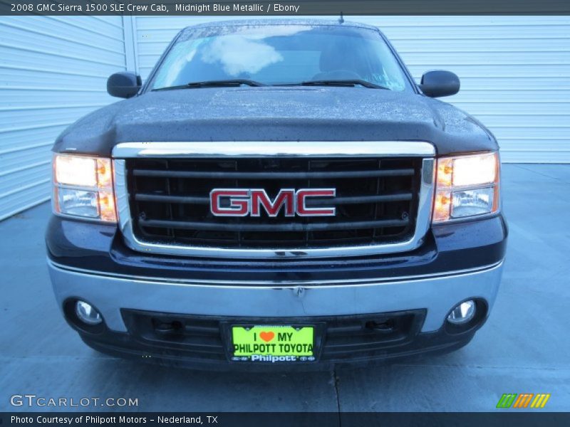 Midnight Blue Metallic / Ebony 2008 GMC Sierra 1500 SLE Crew Cab