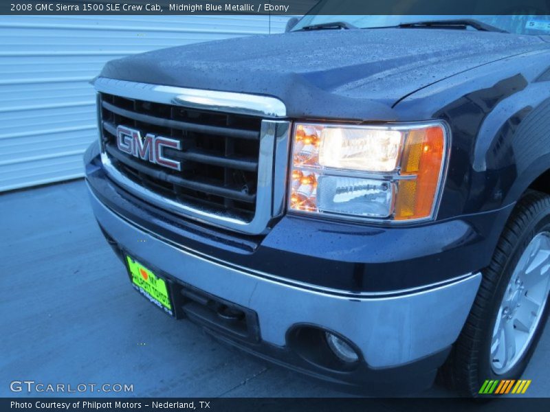 Midnight Blue Metallic / Ebony 2008 GMC Sierra 1500 SLE Crew Cab