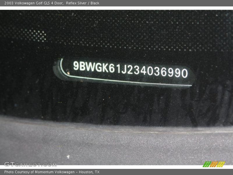 Reflex Silver / Black 2003 Volkswagen Golf GLS 4 Door