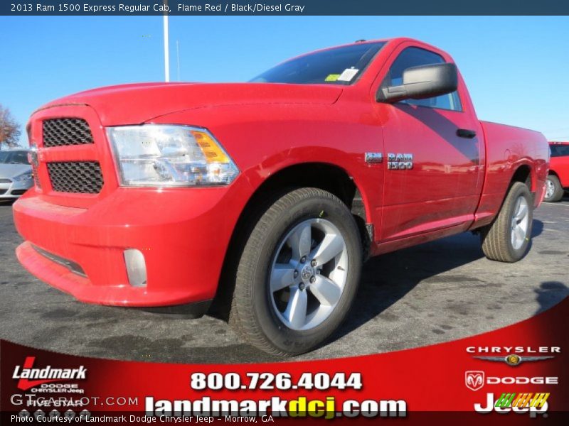Flame Red / Black/Diesel Gray 2013 Ram 1500 Express Regular Cab