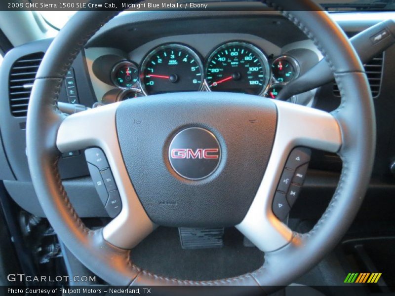Midnight Blue Metallic / Ebony 2008 GMC Sierra 1500 SLE Crew Cab