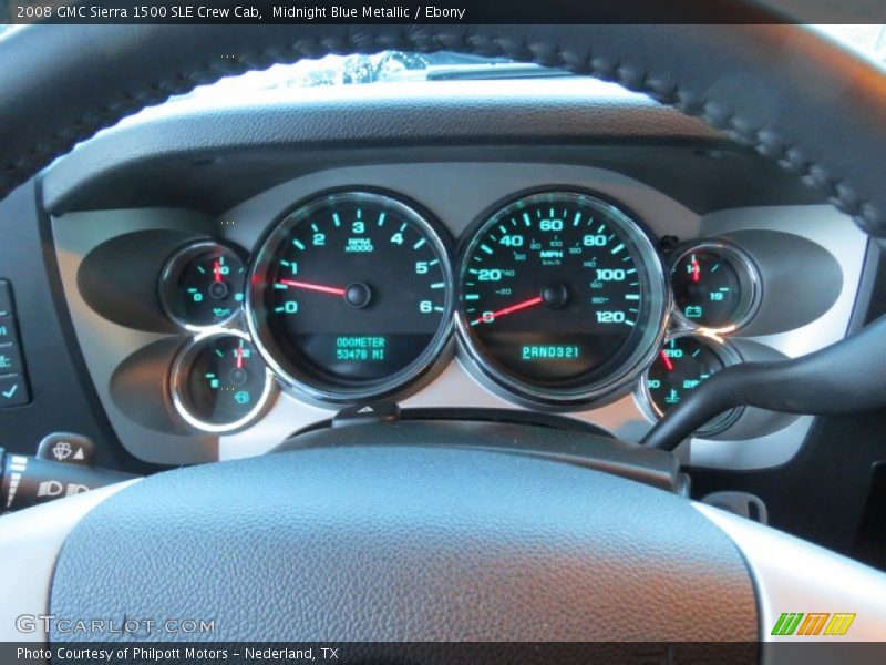 Midnight Blue Metallic / Ebony 2008 GMC Sierra 1500 SLE Crew Cab