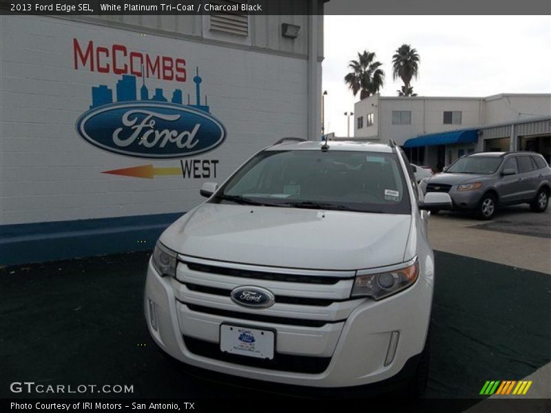 White Platinum Tri-Coat / Charcoal Black 2013 Ford Edge SEL