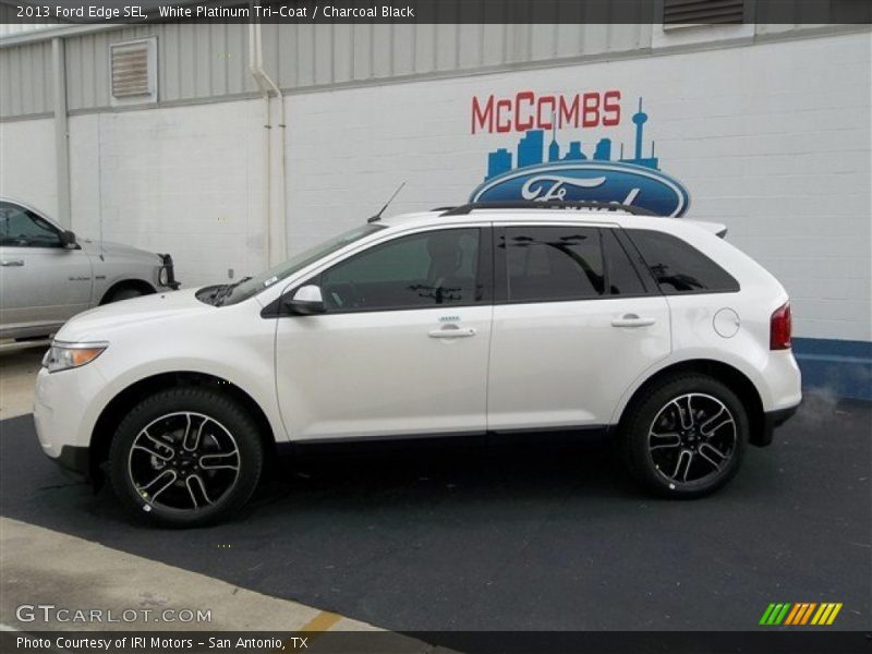 White Platinum Tri-Coat / Charcoal Black 2013 Ford Edge SEL