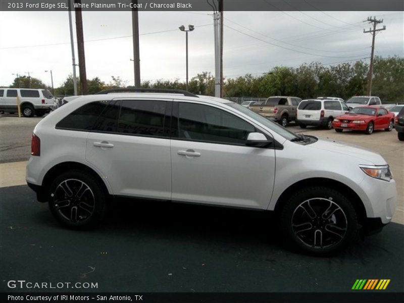 White Platinum Tri-Coat / Charcoal Black 2013 Ford Edge SEL