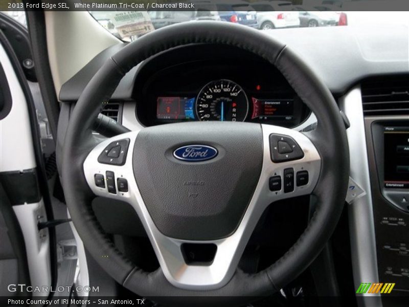 White Platinum Tri-Coat / Charcoal Black 2013 Ford Edge SEL