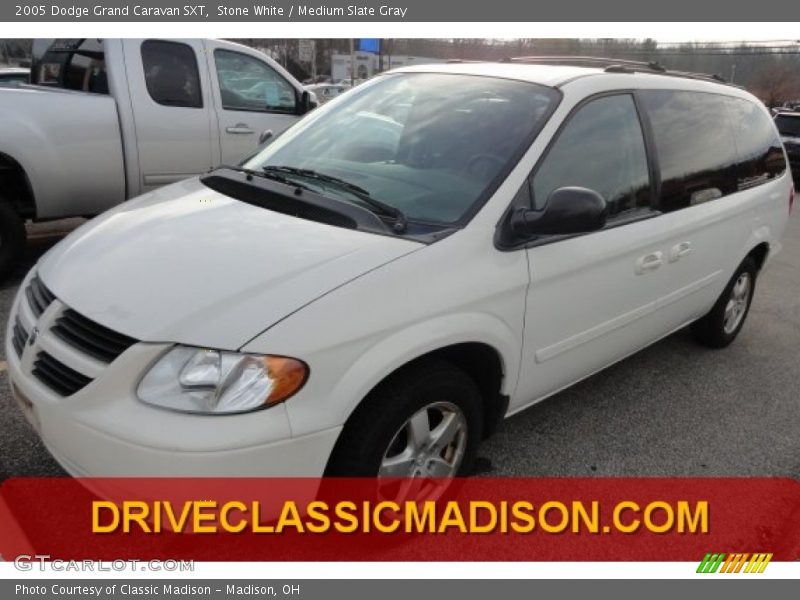 Stone White / Medium Slate Gray 2005 Dodge Grand Caravan SXT