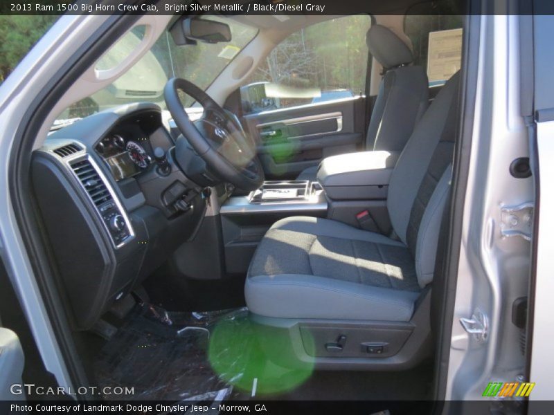 Bright Silver Metallic / Black/Diesel Gray 2013 Ram 1500 Big Horn Crew Cab