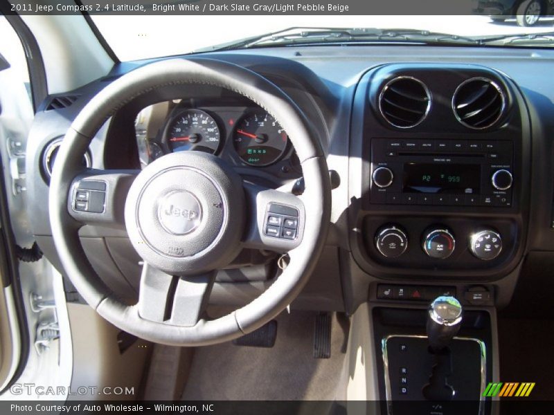 Bright White / Dark Slate Gray/Light Pebble Beige 2011 Jeep Compass 2.4 Latitude
