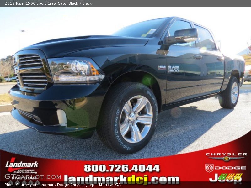 Black / Black 2013 Ram 1500 Sport Crew Cab
