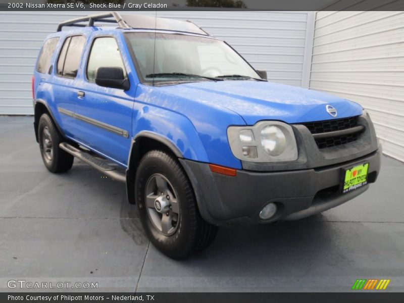 Shock Blue / Gray Celadon 2002 Nissan Xterra SE V6