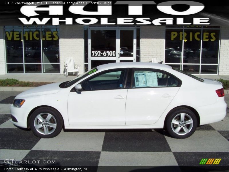 Candy White / Cornsilk Beige 2012 Volkswagen Jetta TDI Sedan
