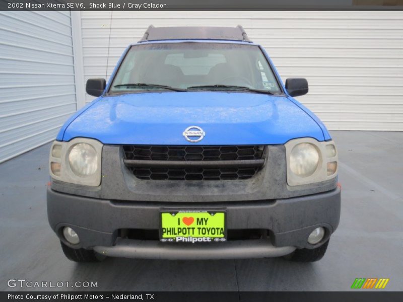 Shock Blue / Gray Celadon 2002 Nissan Xterra SE V6