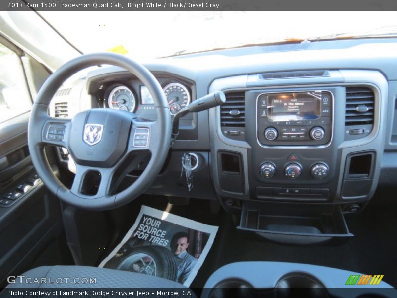 Bright White / Black/Diesel Gray 2013 Ram 1500 Tradesman Quad Cab