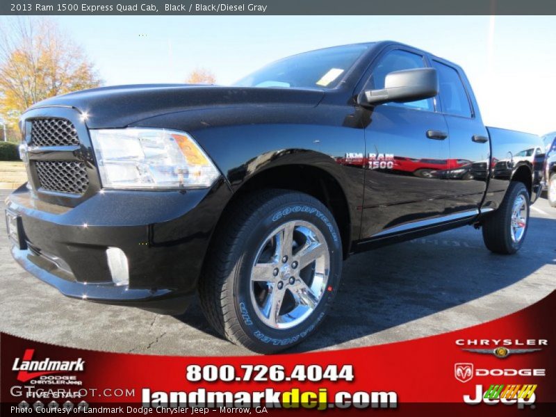 Black / Black/Diesel Gray 2013 Ram 1500 Express Quad Cab