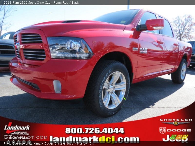 Flame Red / Black 2013 Ram 1500 Sport Crew Cab