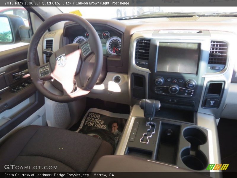 Black / Canyon Brown/Light Frost Beige 2013 Ram 1500 SLT Quad Cab