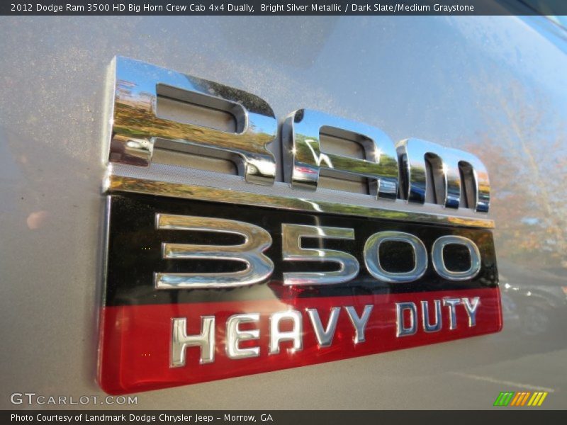 Bright Silver Metallic / Dark Slate/Medium Graystone 2012 Dodge Ram 3500 HD Big Horn Crew Cab 4x4 Dually