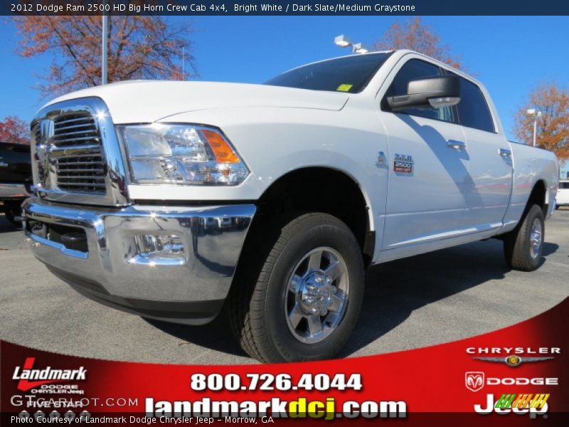 Bright White / Dark Slate/Medium Graystone 2012 Dodge Ram 2500 HD Big Horn Crew Cab 4x4