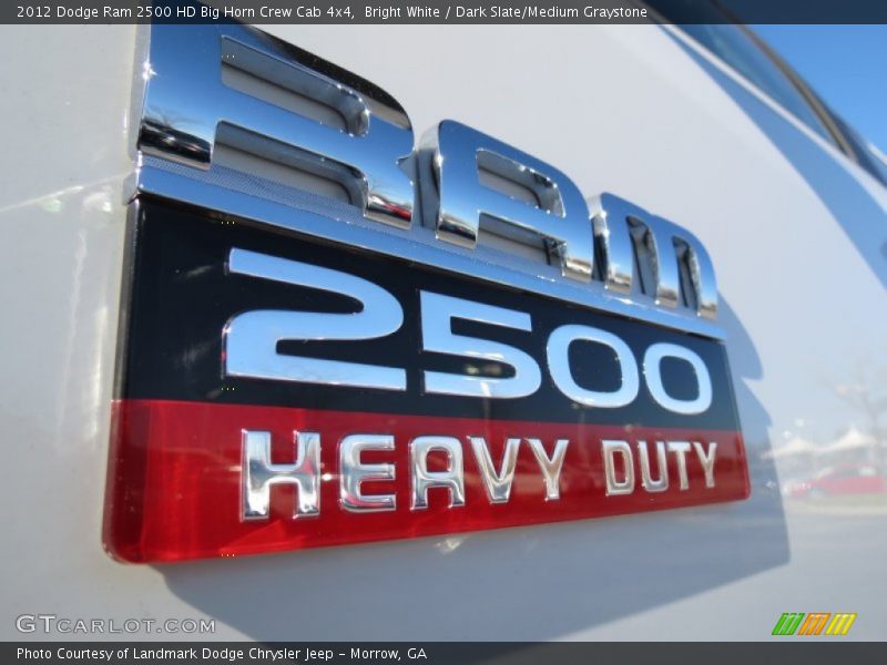 Bright White / Dark Slate/Medium Graystone 2012 Dodge Ram 2500 HD Big Horn Crew Cab 4x4