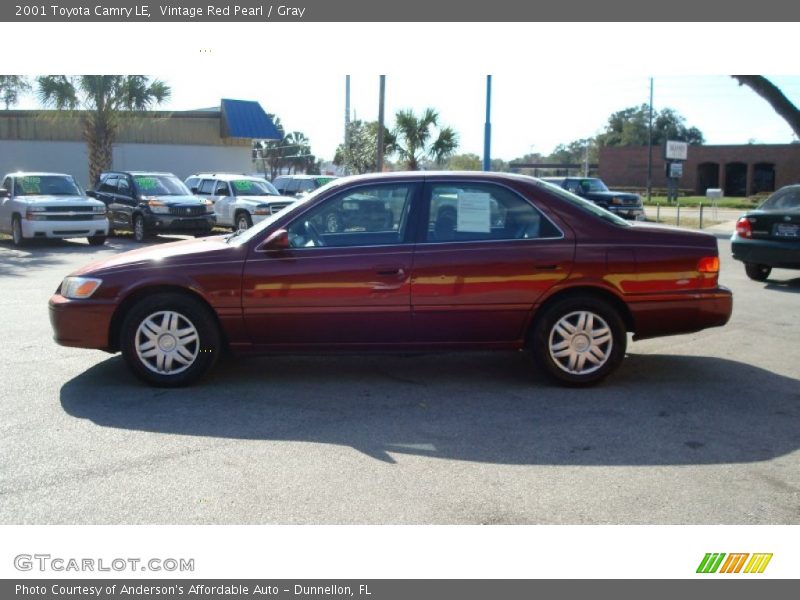 Vintage Red Pearl / Gray 2001 Toyota Camry LE