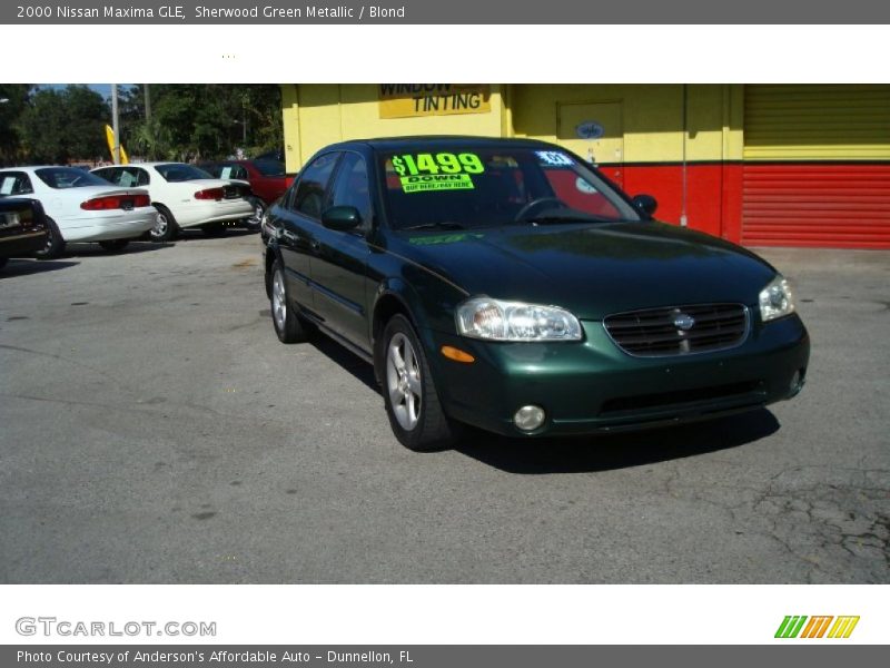 Sherwood Green Metallic / Blond 2000 Nissan Maxima GLE