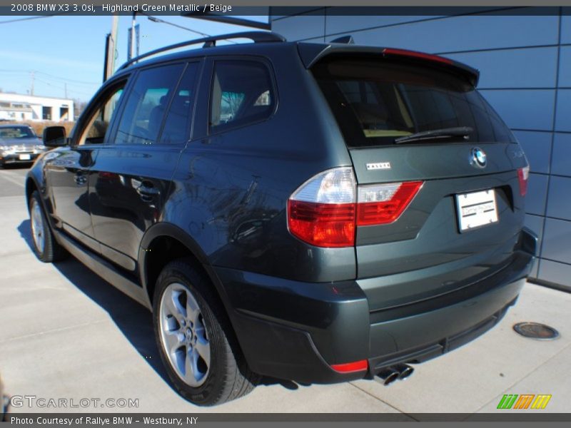 Highland Green Metallic / Beige 2008 BMW X3 3.0si