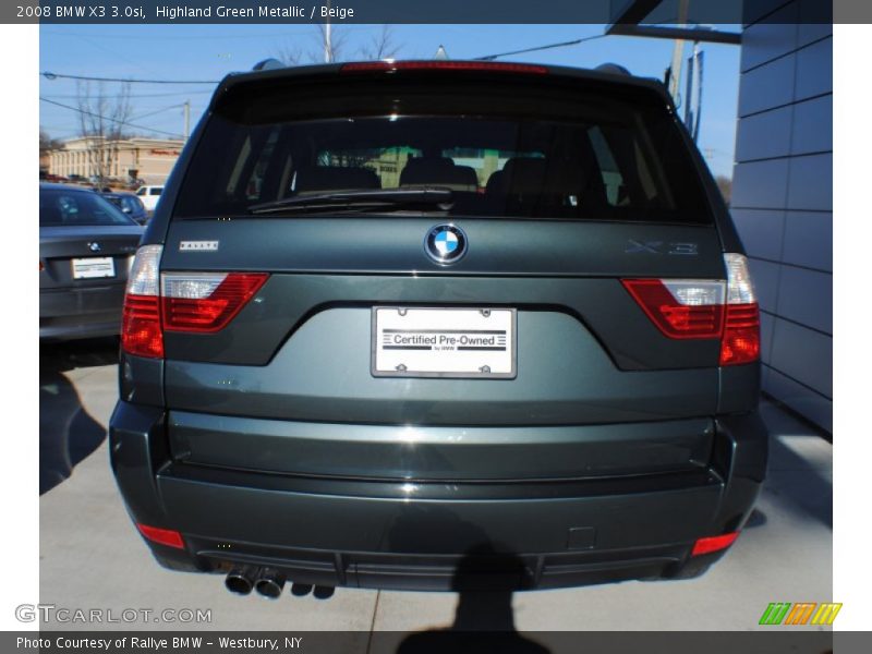 Highland Green Metallic / Beige 2008 BMW X3 3.0si