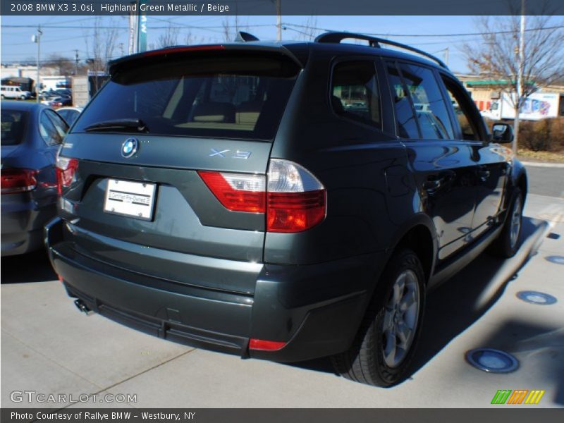 Highland Green Metallic / Beige 2008 BMW X3 3.0si