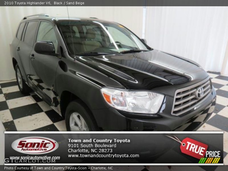Black / Sand Beige 2010 Toyota Highlander V6