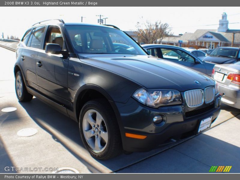Highland Green Metallic / Beige 2008 BMW X3 3.0si