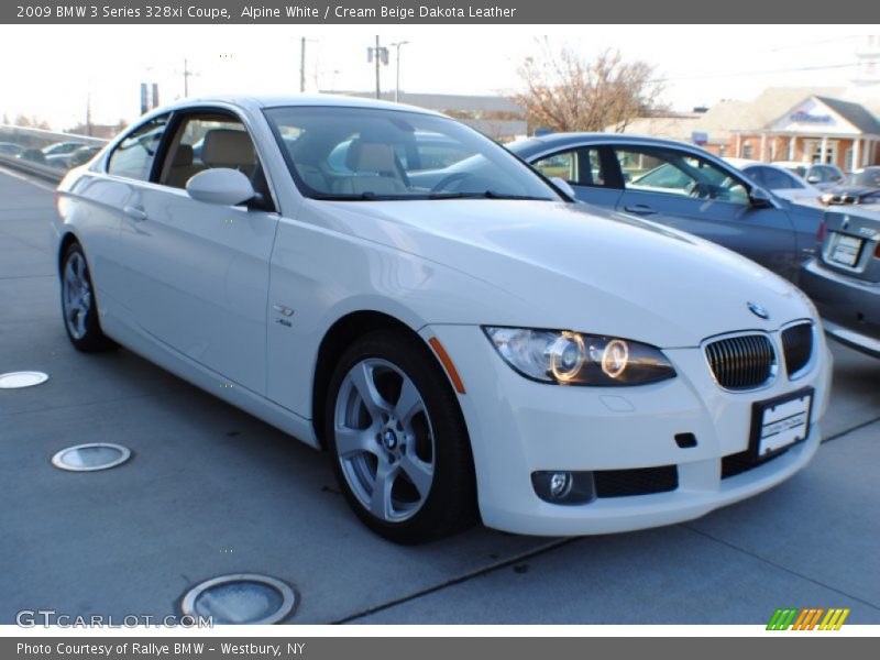 Alpine White / Cream Beige Dakota Leather 2009 BMW 3 Series 328xi Coupe
