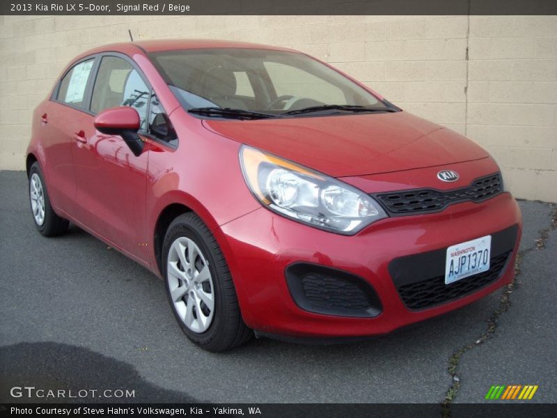 Signal Red / Beige 2013 Kia Rio LX 5-Door