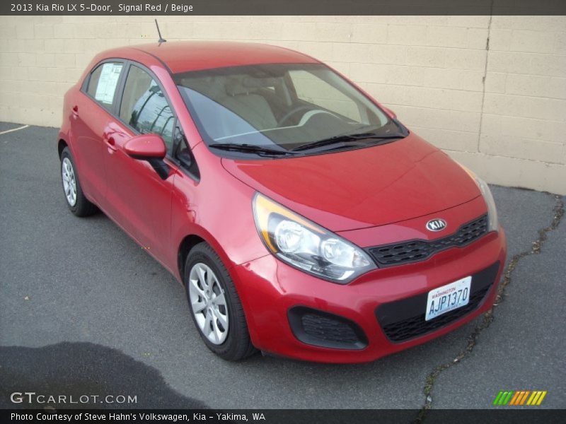 Signal Red / Beige 2013 Kia Rio LX 5-Door
