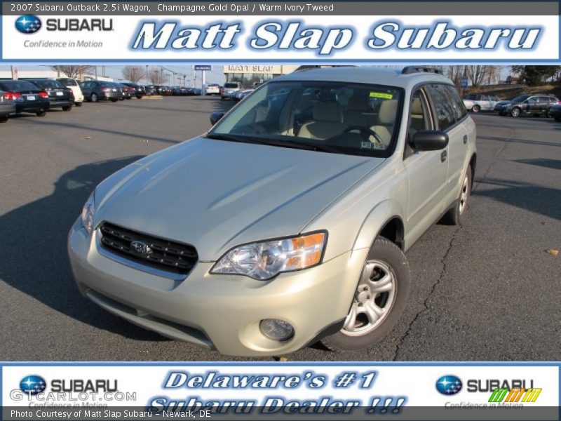 Champagne Gold Opal / Warm Ivory Tweed 2007 Subaru Outback 2.5i Wagon