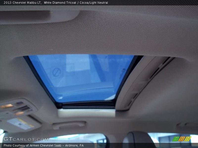 White Diamond Tricoat / Cocoa/Light Neutral 2013 Chevrolet Malibu LT