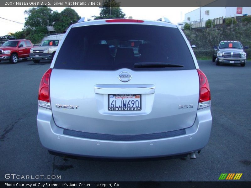 Silver Mist Metallic / Beige 2007 Nissan Quest 3.5 S