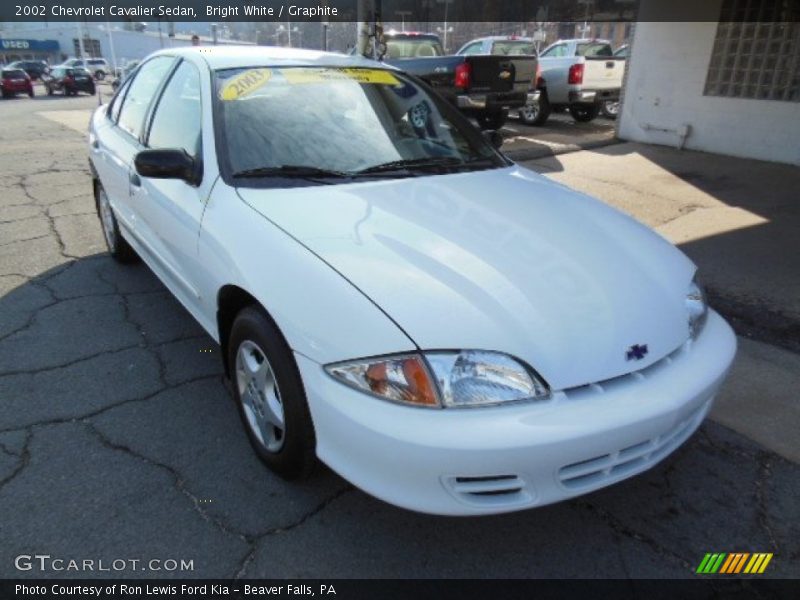 Bright White / Graphite 2002 Chevrolet Cavalier Sedan