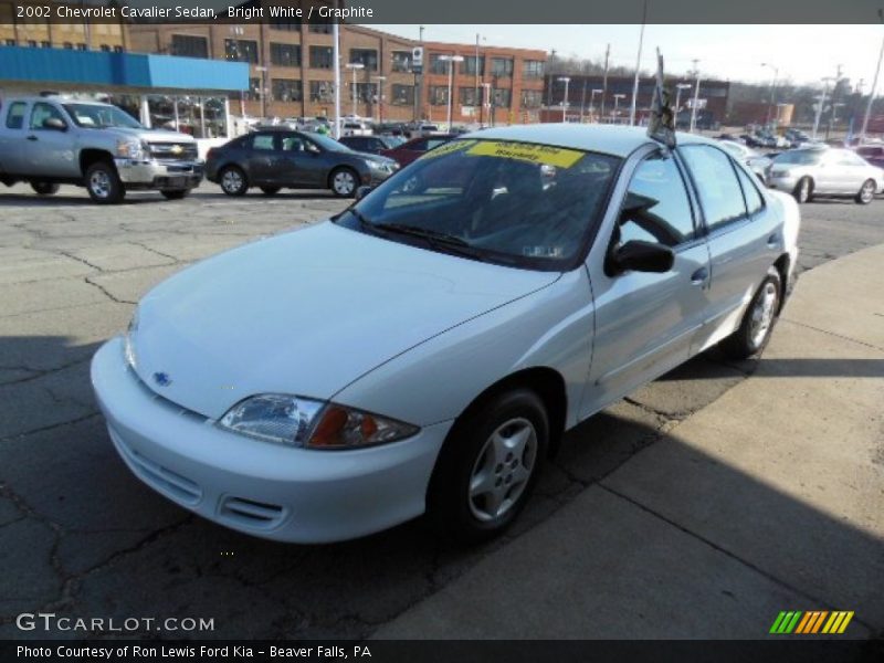 Bright White / Graphite 2002 Chevrolet Cavalier Sedan
